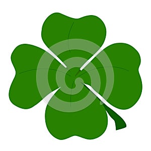 Icon green cloverleaf on a white background. a template for the