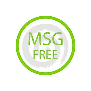 Icon with green msg free sign. Vector illustration.