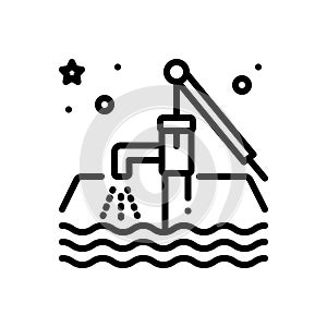 Black line icon for Groundwater, aquifers and water