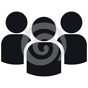 Icon of group of three people silhouettes.