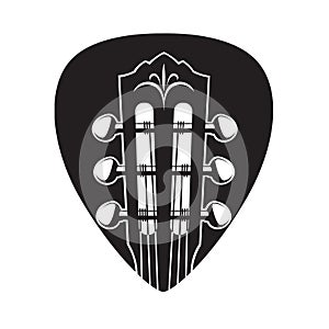 Icon with guitar neck and pick photo