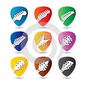 Icon with guitar and pick colour