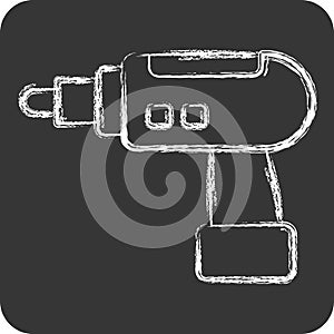 Icon Hand Drill. related to Construction symbol. chalk Style. simple design . simple illustration