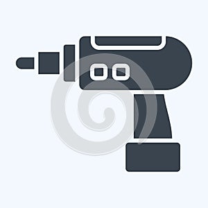 Icon Hand Drill. related to Construction symbol. glyph style. simple design . simple illustration