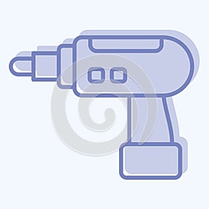 Icon Hand Drill. related to Construction symbol. two tone style. simple design . simple illustration