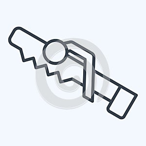Icon Hand Saw. related to Construction symbol. line style. simple design . simple illustration