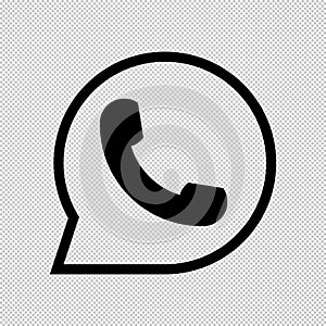 The icon of the handset that is ringing. Icon for messenger and