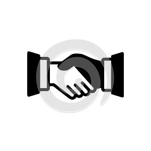 Black solid icon for Handshake, partnership and collaboration