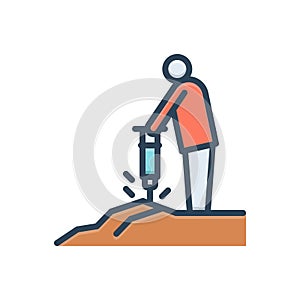 Color illustration icon for Hard, difficult and arduous photo