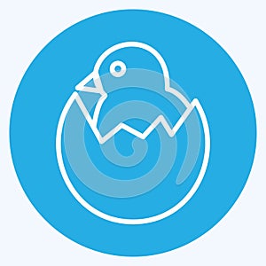 Icon Hatched Egg. suitable for Garden symbol. blue eyes style. simple design editable. design template vector. simple symbol