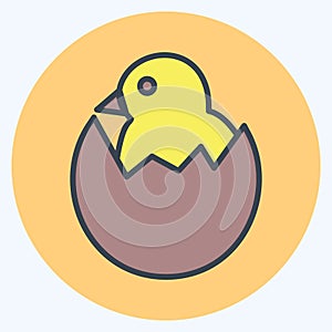 Icon Hatched Egg. suitable for Garden symbol. color mate style. simple design editable. design template vector. simple symbol