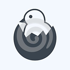Icon Hatched Egg. suitable for Garden symbol. glyph style. simple design editable. design template vector. simple symbol
