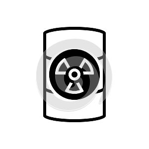 Black solid icon for Hazardous Waste, dangerous and perilous photo