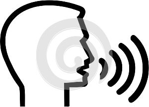 Icon with head speaking - Speech therapist