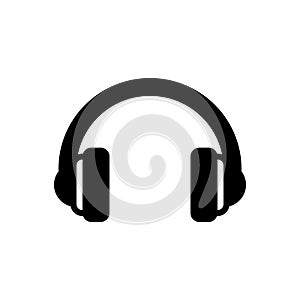 Black solid icon for Headset, microphone and call