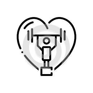 Black line icon for Healthy, healthful and exercise photo