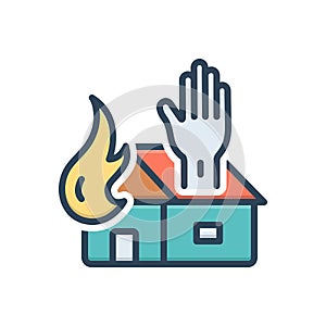 Color illustration icon for Help, aid and succour