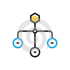 Multi color icon for Hierarchical Structure, sitemap and layout photo