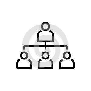 Black line icon for Hierarchy, organizational and chart photo