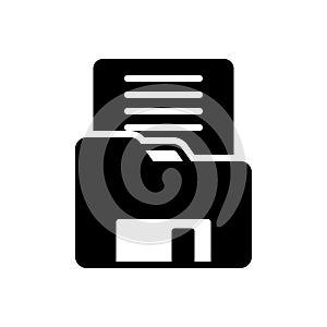 Black solid icon for Holder, archive and file