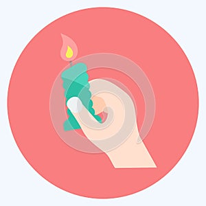 Icon Holding Candle. suitable for Hand Actions symbol. flat style. simple design editable. design template vector. simple symbol