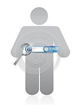 Icon holding a search bar illustration design