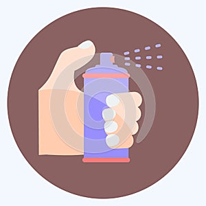 Icon Holding Spray Bottle. suitable for Hand Actions symbol. flat style. simple design editable. design template vector. simple