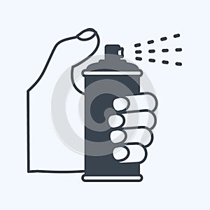Icon Holding Spray Bottle. suitable for Hand Actions symbol. glyph style. simple design editable. design template vector. simple