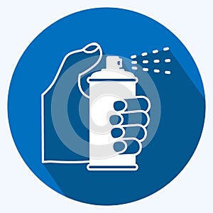 Icon Holding Spray Bottle. suitable for Hand Actions symbol. long shadow style. simple design editable. design template vector.