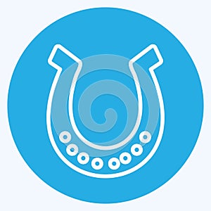 Icon Horse Shoe - Blue Eyes Style - Simple illustration, Good for Prints , Announcements, Etc