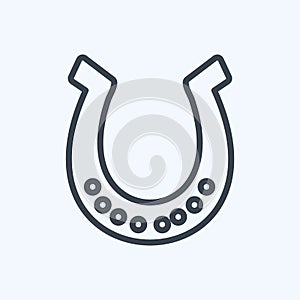 Icon Horse Shoe - Line Style - Simple illustration, Good for Prints , Announcements, Etc