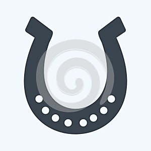 Icon Horse Shoe - Long Shadow Style - Simple illustration, Good for Prints , Announcements, Etc