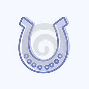 Icon Horse Shoe - Two Tone Style - Simple illustration, Good for Prints , Announcements, Etc