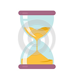 Icon hourglass countdown. Flat vector illustration isolate