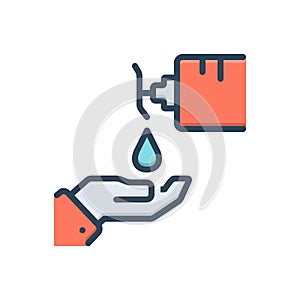Color illustration icon for However, handwash and sanitizer photo