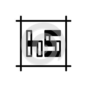 Black solid icon for Hs, monogram and company