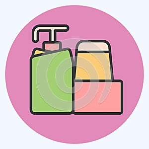Icon Hygiene Items. related to Backpacker symbol. color mate style. simple design editable. simple illustration