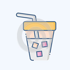 Icon Iced Coffee. related to Coffee symbol. doodle style. simple design editable. simple illustration