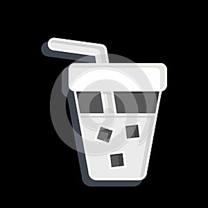 Icon Iced Coffee. related to Coffee symbol. glossy style. simple design editable. simple illustration