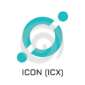 ICON ICX. Vector illustration crypto coin icon