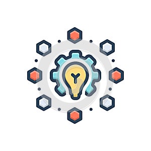 Color illustration icon for Idea Generation, idea and idea