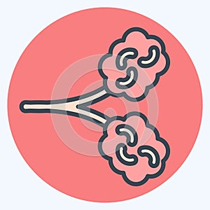 Icon Idiopathic Pulmonary Fibrosis. related to Respiratory Therapy symbol. color mate style. simple design editable. simple