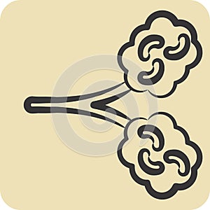 Icon Idiopathic Pulmonary Fibrosis. related to Respiratory Therapy symbol. hand drawn style. simple design editable. simple