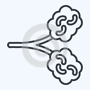 Icon Idiopathic Pulmonary Fibrosis. related to Respiratory Therapy symbol. line style. simple design editable. simple illustration