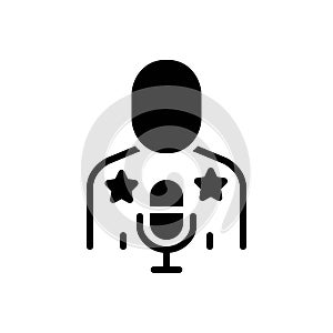 Black solid icon for Idol, actress and celebrity