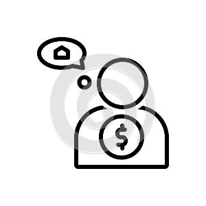 Black line icon for If, if only and supposing