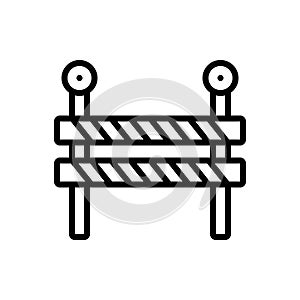 Black line icon for Impediment, obstacle and hindrance photo
