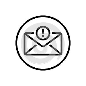 Black line icon for Importantly, message and mail photo