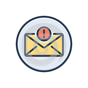 Color illustration icon for Importantly, message and mail photo