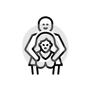 Black line icon for Inappropriate, unfair and molest photo